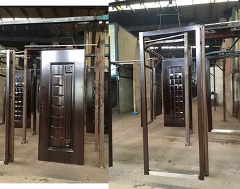 China Factory Single Double Entry Front Steel Wood MDF Wooden Armored Door
