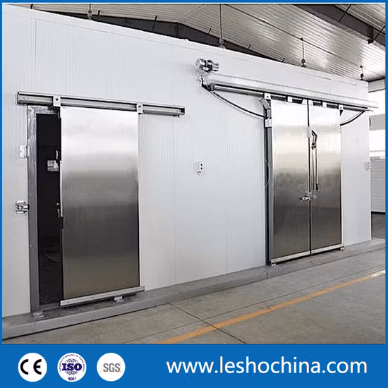 Industrial Automatic or Manual Polyurethane Sandwich Panel Thermal Insulated Stainless Steel Cold Storage Freezer Room Sliding Door for Cold Chain Warehouse