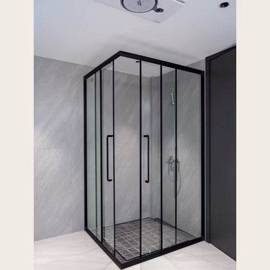 Cheap Soft Closing Tempered Glass Large Stainless Steel Wheel Single Double Sliding Door