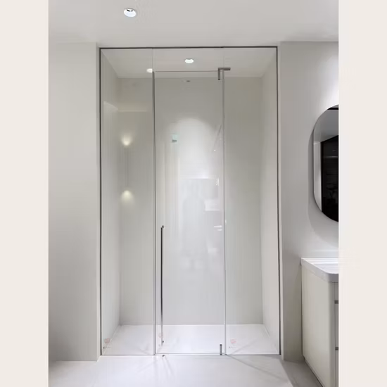Cheap Soft Closing Tempered Glass Large Stainless Steel Wheel Single Double Sliding Door