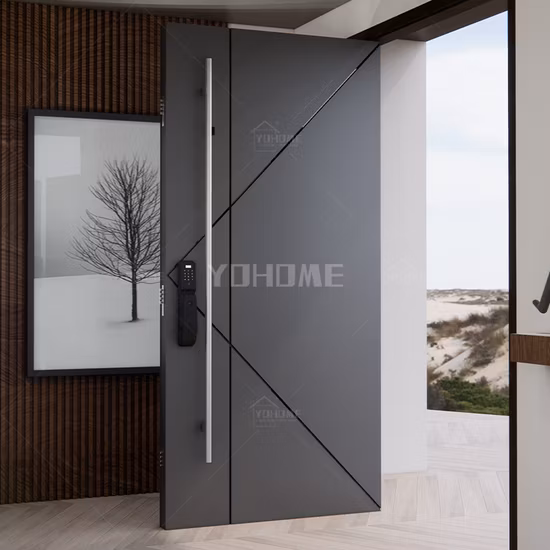 Fundición de aluminio para puertas de madera de entrada principal Puertas de entrada personalizadas