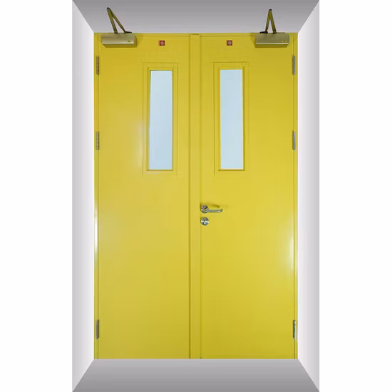 Industria Comercial Certificado UL Seguridad esmaltada Puerta de salida de acero galvanizado Salida de emergencia SUS 304 Entrada de escape de acero inoxidable Puerta metálica abatible Puertas empotradas