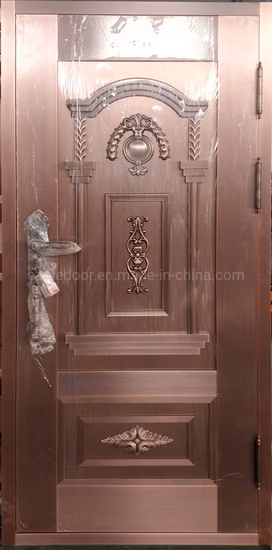 Puertas principales de seguridad abiertas exteriores de la puerta de cobre delantera de África