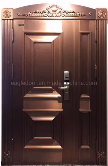 Puerta de cobre delantera de la casa de lujo Puerta de bronce del metal de la seguridad exterior del hogar