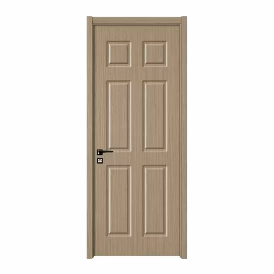 Puerta interior corrediza de PVC de vidrio empotrado compuesto de madera maciza WPC