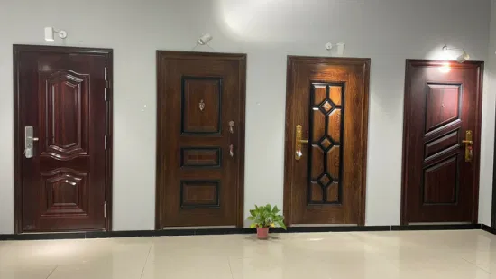 Diseño de puerta blindada de entrada principal de acero de seguridad única y barata de estilo moderno a la venta